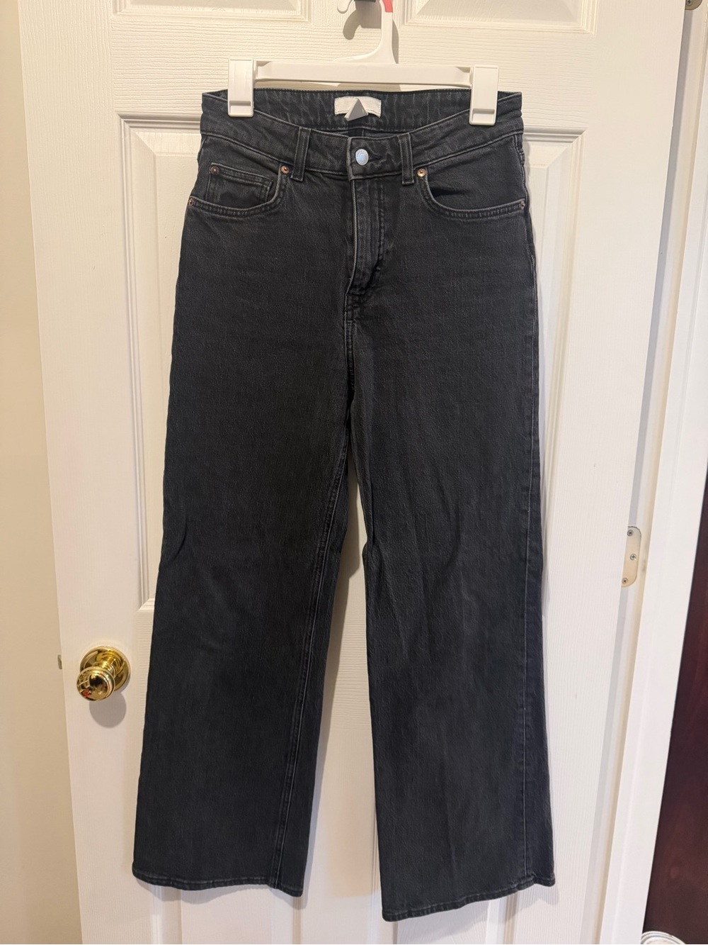 H&M Black Wide-Leg High-Rise Jeans